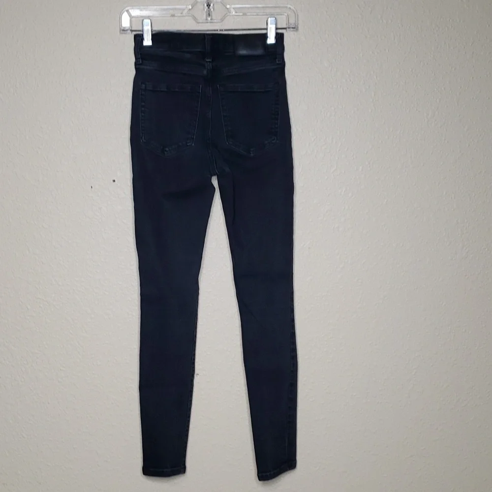 Everlane The Authentic Stretch High Rise Skinny Jeans Size 25 Cotton Modal Black